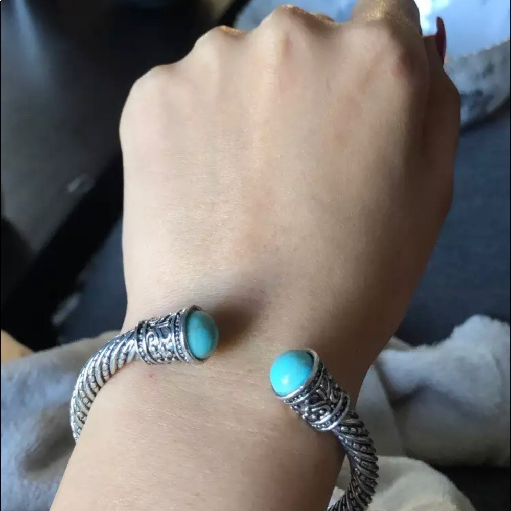 Bangle silver / turquoise bangle - Picture 6 of 6